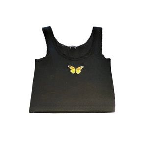 Brandy Melville Black Sheena Butterfly Tank